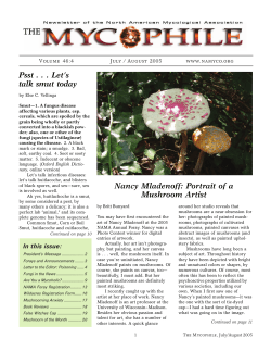 The Mycophile - North American Mycological Association