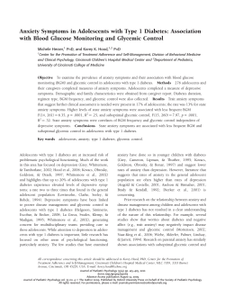 Anxiety Symptoms in Adolescents with Type 1
