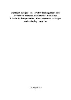 Nutrient budgets, soil fertility management and livelihood analyses
