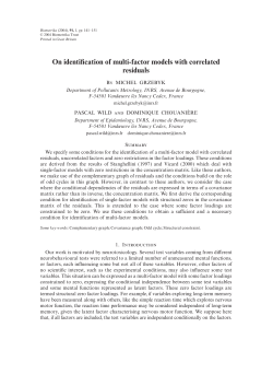 On identification of multi-factor models with correlated residuals