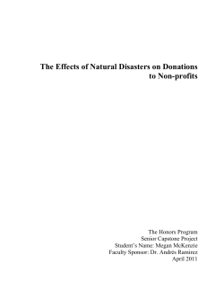 The Effects of Natural Disasters on Donations to Non