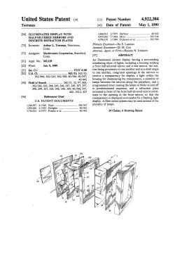 Illuminated display with half-silvered mirrors and discrete refractor