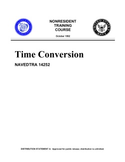 TIME CONVERSION Cryptologic Technician Training Series