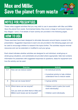 Max and Millie: Save the planet from waste