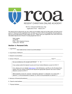 Student Application Form - Regent Christian Online Academy