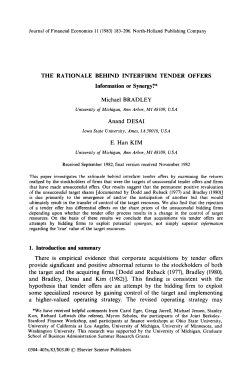 Rationale behind interfirm tender offers
