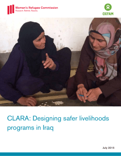 CLARA: Designing safer livelihoods programs in Iraq