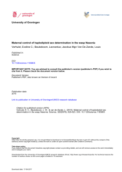 Maternal control of haplodiploid sex determination in the