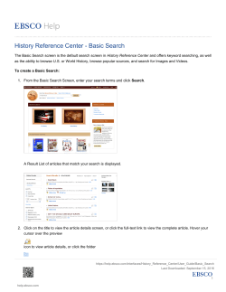 History Reference Center - Basic Search