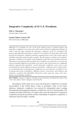 Integrative Complexity of 41 US Presidents