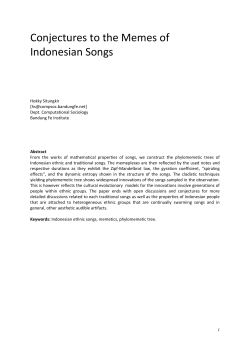Conjectures to the Memes of Indonesian Songs