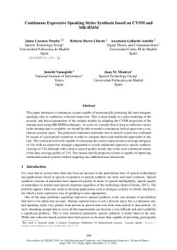 Continuous Expressive Speaking Styles Synthesis based on CVSM