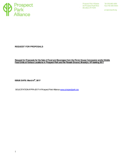 Request for Proposals - Prospect Park Alliance