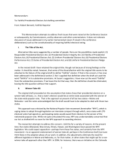 Issues Memo - Uniform Law Commission