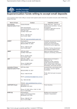 ATO Superannuation Funds Willing To Accept Small