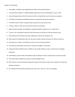 Chapter 17 Study Notes 1. The problem of inflation was targeted by