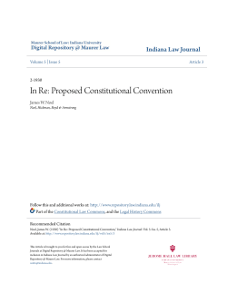 In Re: Proposed Constitutional Convention