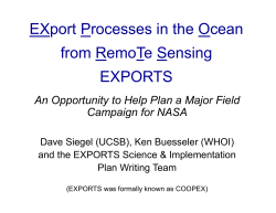 EXport Processes in the Ocean from RemoTe Sensing EXPORTS