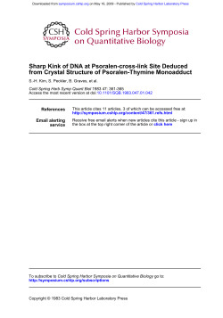 from Crystal Structure of Psoralen-Thymine Monoadduct Sharp Kink