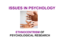 ISSUES IN PSYCHOLOGY