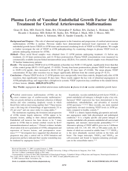 Plasma Levels of Vascular Endothelial Growth Factor After