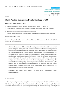 Battle Against Cancer: An Everlasting Saga of p53