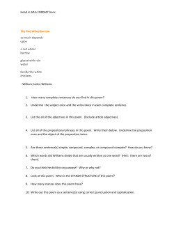 Head in MLA FORMAT here: The Red Wheelbarrow so much