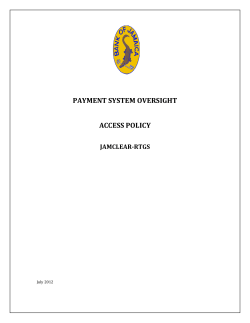 JamClear-RTGS Access Policy
