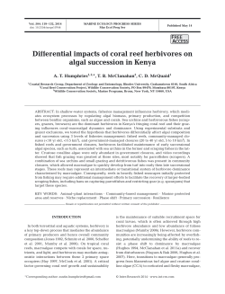 Differential impacts of coral reef herbivores on algal succession in
