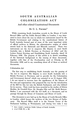 Fischer, G L --- "South Australian Colonization Act and Other