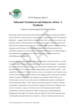 Informal Taxation in sub-Saharan Africa: A Synthesis