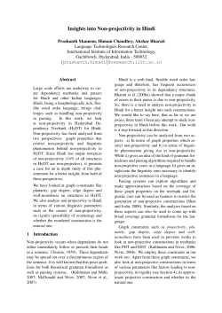 Insights into Non-projectivity in Hindi