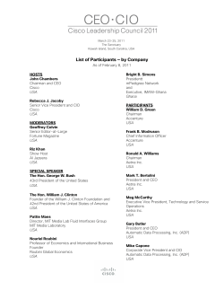 List of Participants &mdash; by Company