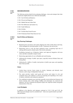 21.06 NEIGHBOURHOODS The following sections detail the key