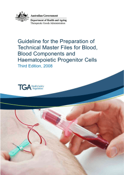 Guideline for the Preparation of Technical Master Files for Blood