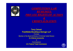 COMPETITION LAW REMEDIES: PRIVATE RIGHTS OF ACTION