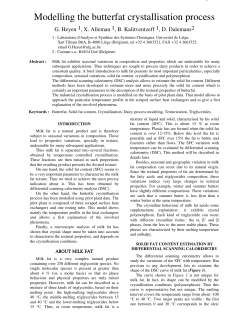 Modelling the butterfat crystallisation process - ORBi
