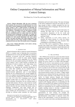 Online Computation of Mutual Information and Word Context