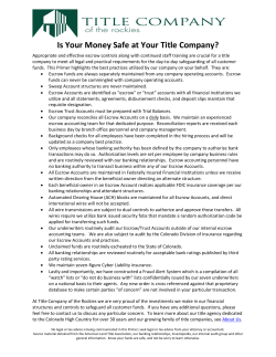 Is Your Money Safe at Your Title Company?