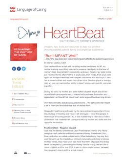 ON THE QUALITY PATIENT EXPERIENCE