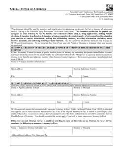 Power of Attorney Form - Sonoma County Employees` Retirement
