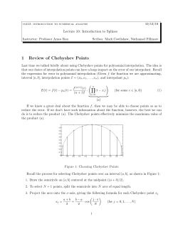 1 Review of Chebyshev Points