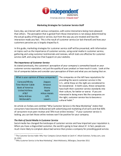 Marketing Strategies for Customer Service Staff Every day, we