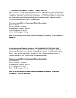 1. Characteristics of a Market Economy: PRIVATE PROPERTY