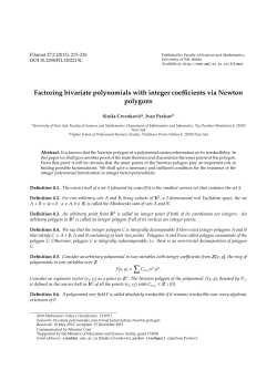 Factoring bivariate polynomials with integer coefficients via - PMF-a