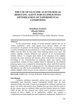 the use of glucose as ecological reducing agent for sulphur dyes