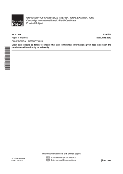 UNIVERSITY OF CAMBRIDGE INTERNATIONAL