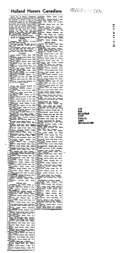 Holland Honors Canadian`s
