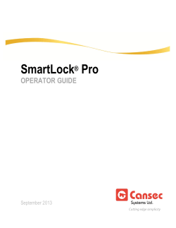 SmartLock Pro Operator - bernationalcontrols.com