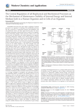 The Central Regulation of all Biophysical and Biochemical